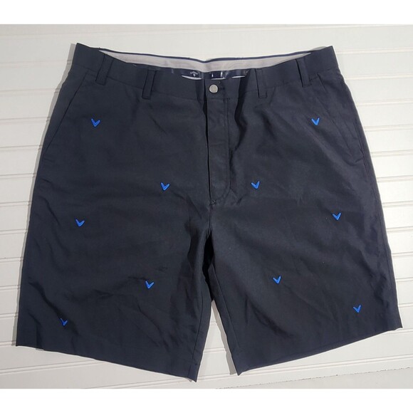 Callaway Navy Blue Golf Shorts Blue Embroidered Logo Mens Size 40 - Picture 2 of 14
